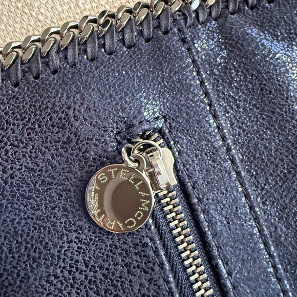 Stella McCartney Falabella Navy Metallic Fringe Clutch with original tags - Picture 3 of 15